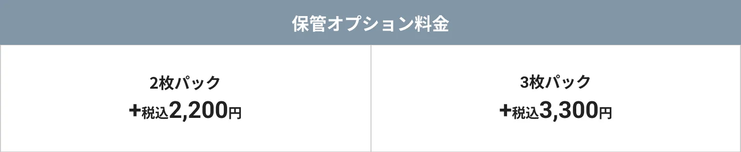 保管オプション料金
